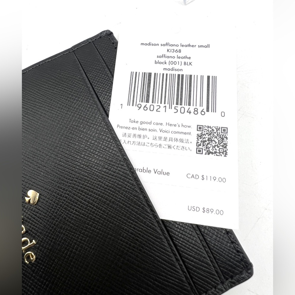 Kate Spade Madison Small Slim Card Holder – Black Saffiano Leather (NWT) - Picture 6 of 7